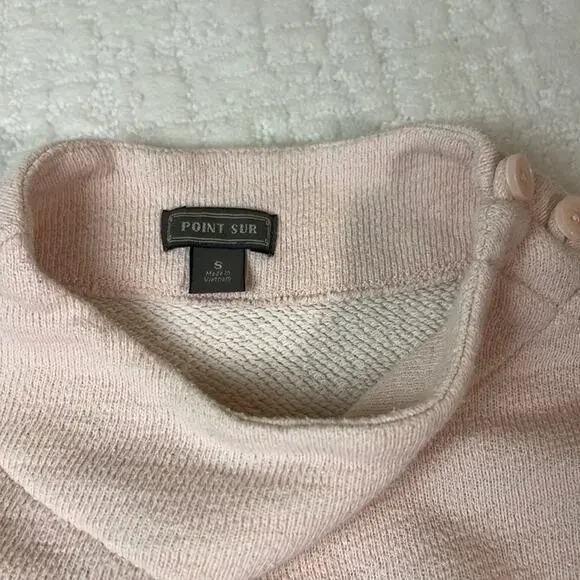 J. Crew blush pink cotton mock neck dolman sleeves crop sweatshirt S - Picture 5 of 10